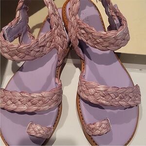 Braided Strap Sandals - Pink